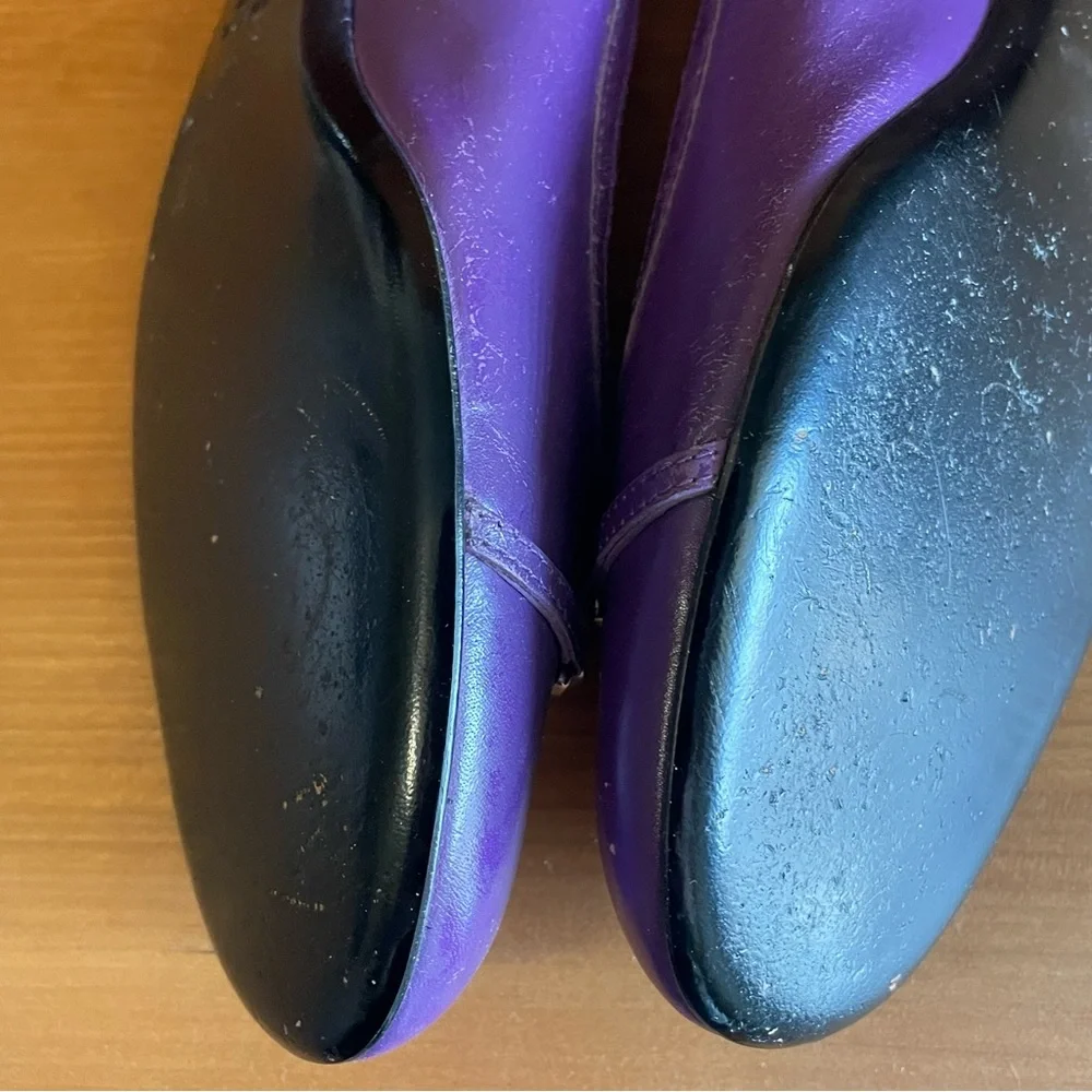Vintage GUCCI Purple Leather Ballet Flats - 40C - Picture 13 of 15